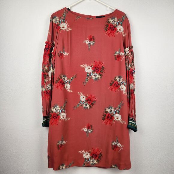 Class by Roberto Cavalli Dress Crepe Floral Pink Size US 2 NWT Long Sleeve - Picture 1 of 11